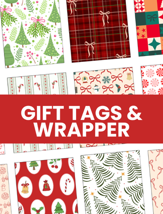 🎁 Gift Tag & Wrapping Paper Bundle